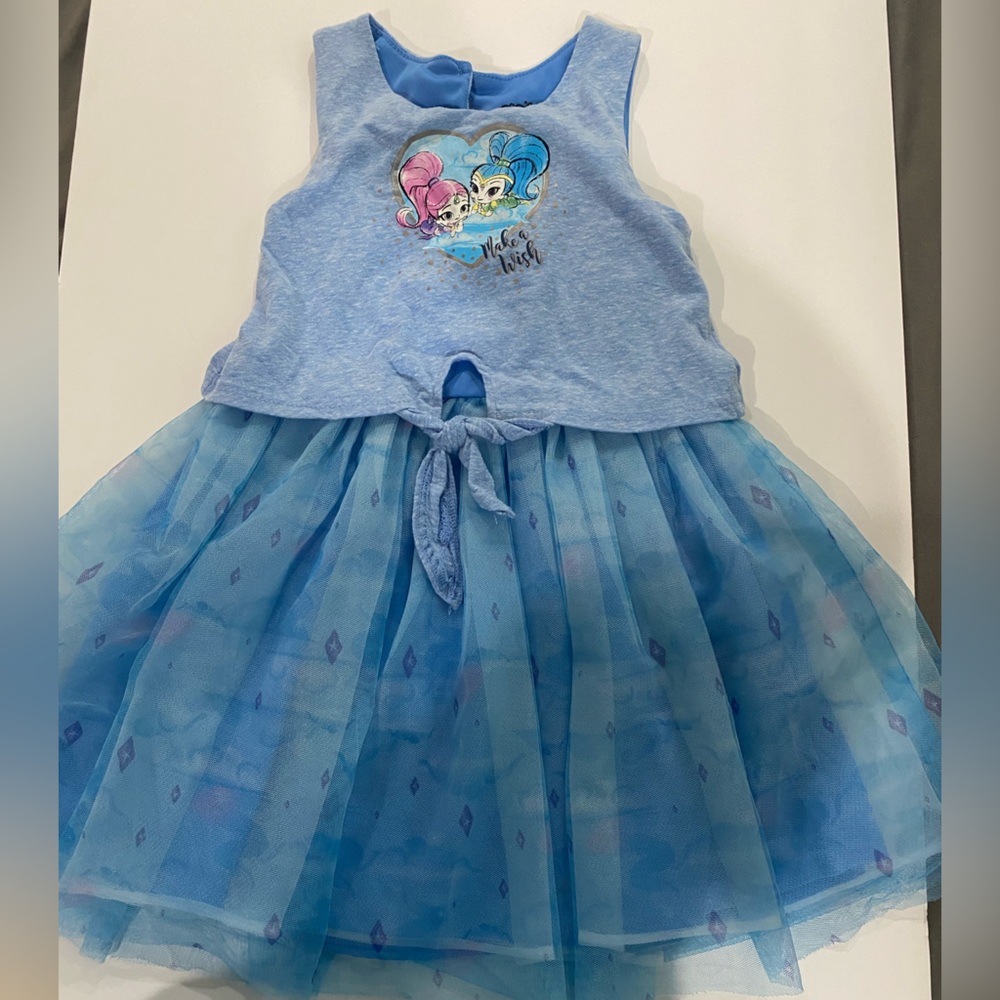 Shimmer and shine girls vintage tank dress with a toulle skirt size 4